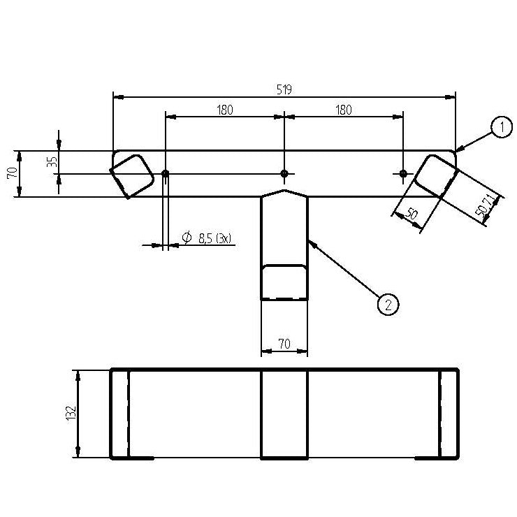 Wandhalter für Flächenreiniger 520 mm Edelstahl